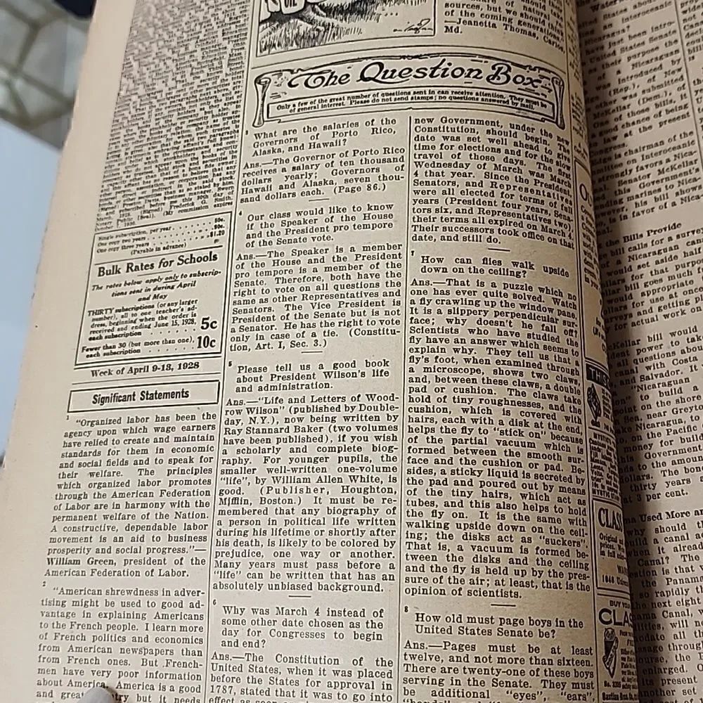 Vintage 1928 Current Events Folder Booklet - Picture 5 of 5